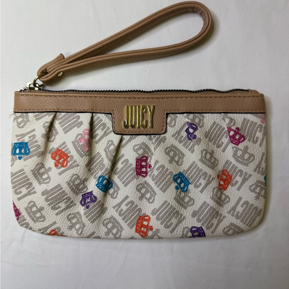 Juicy Couture Multicolor‎ Crown Logo Wristlet Pouch